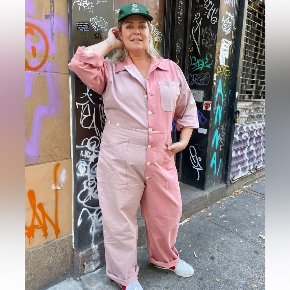 Verity and Daughters x Rue Saint Paul Stylish Pink Colorblock Jumpsuit - Picture 2 of 7